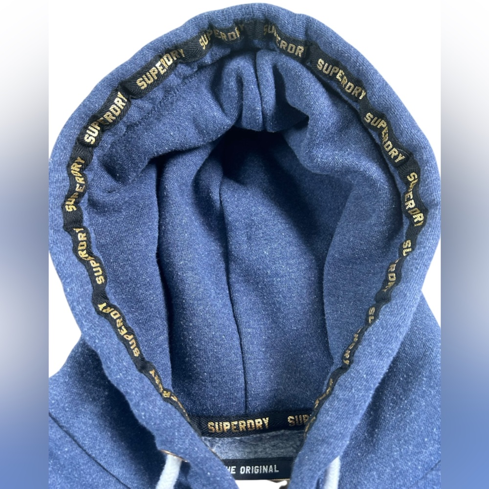 SUPERDRY Orange Label Elite Hooded Pullover Sweatshirt Blue Wom US 8 UK 12 EU 40 - Picture 2 of 12